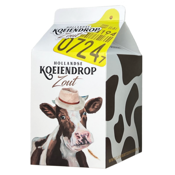 Jan Bax boerderij lekkernij zoute koeiendrop melkverpakking